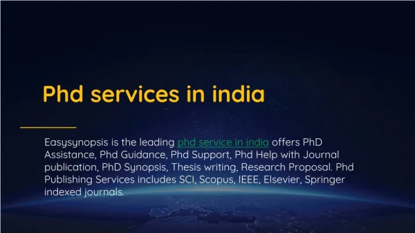 Phd Services in India