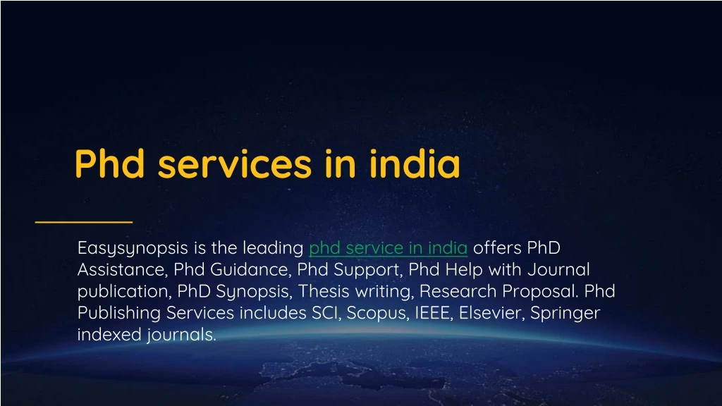 phd services in india