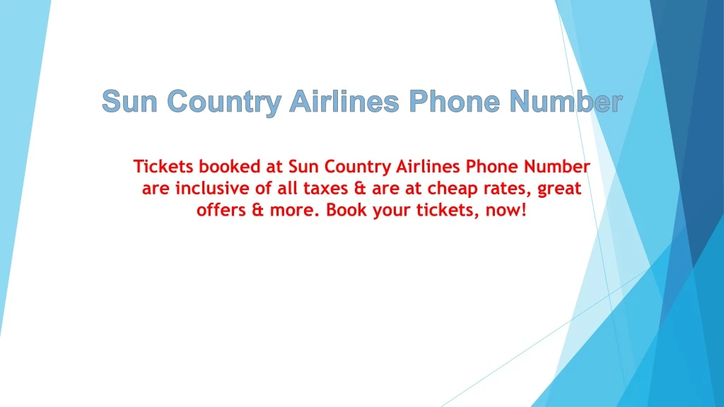 tickets booked at sun country airlines phone