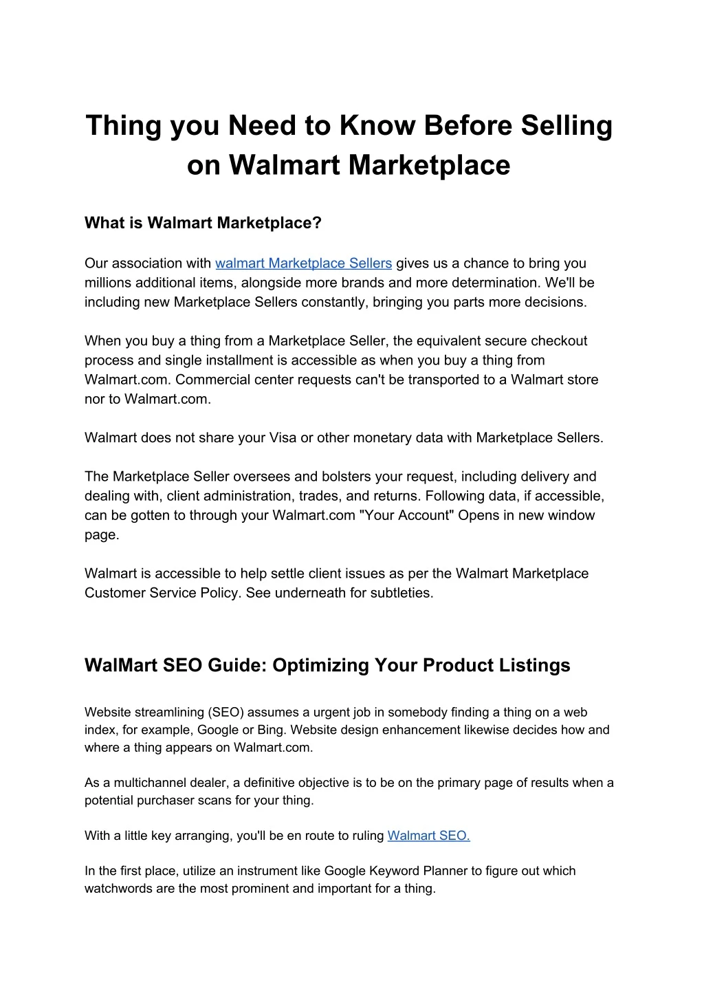 thing you need to know before selling on walmart