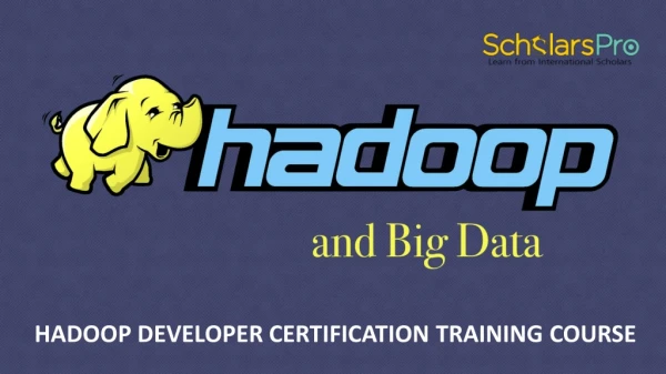 Hadoop Developer Certification Training Course : Scholarspro.com