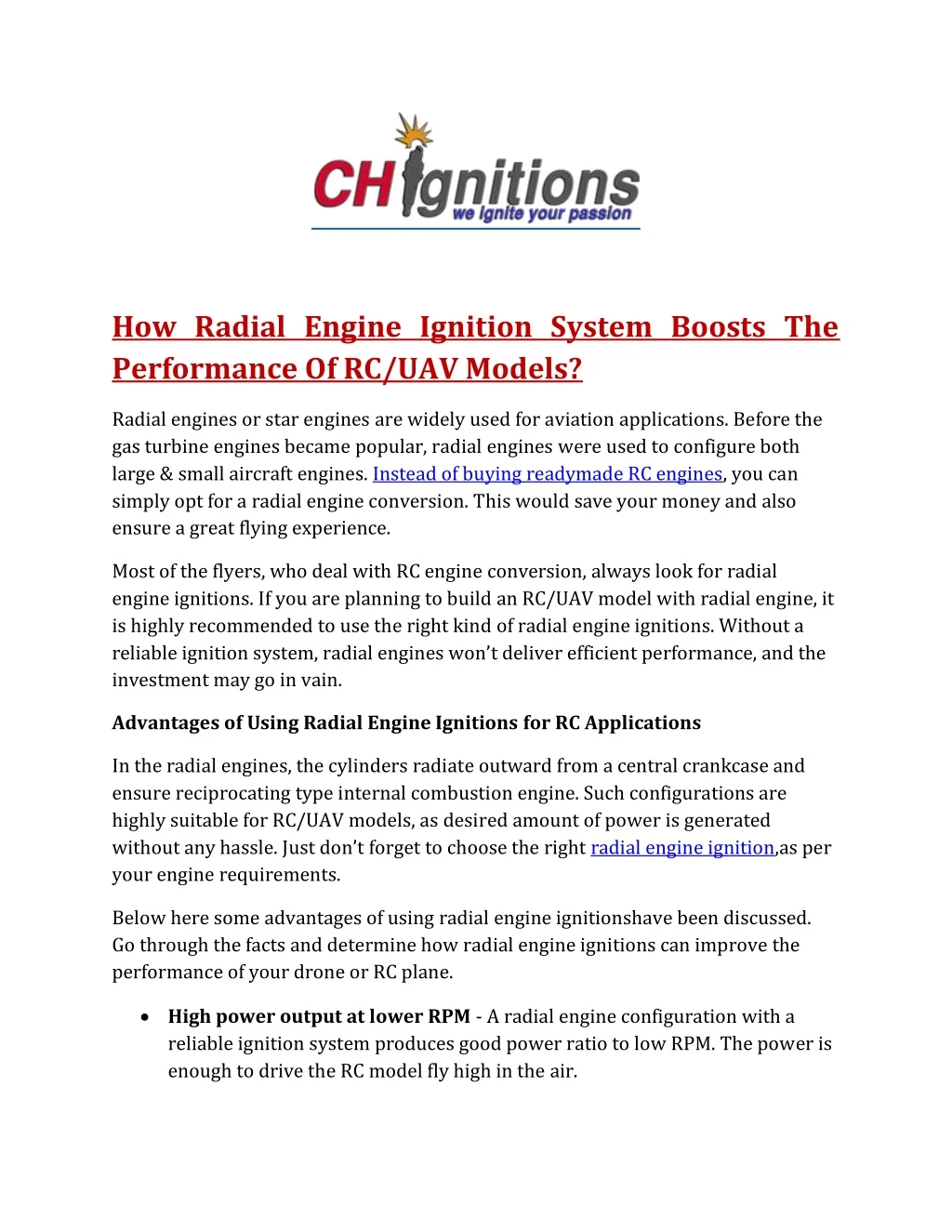 how radial engine ignition system boosts