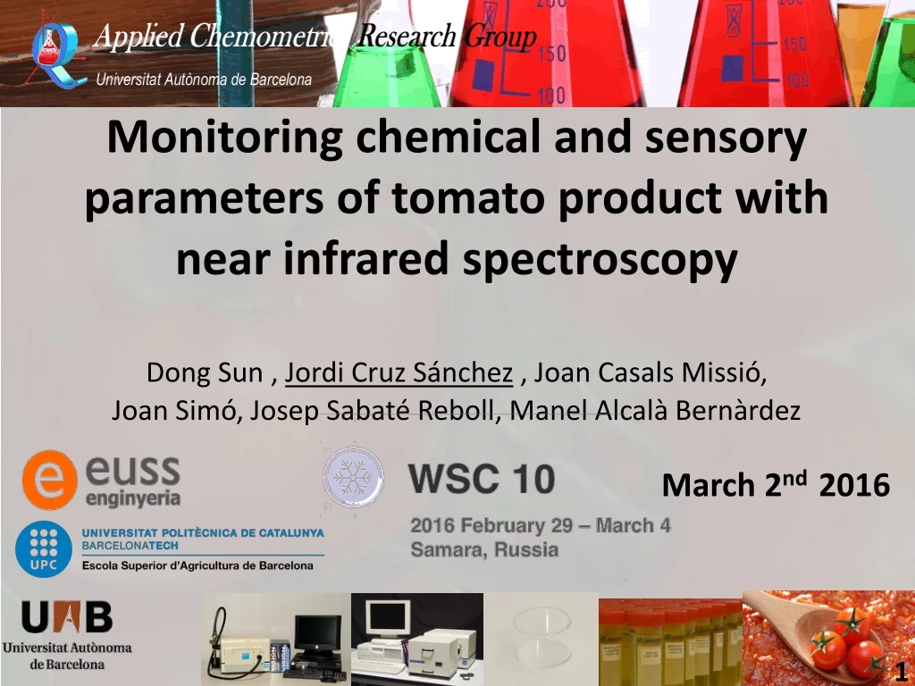 monitoring chemical and sensory parameters