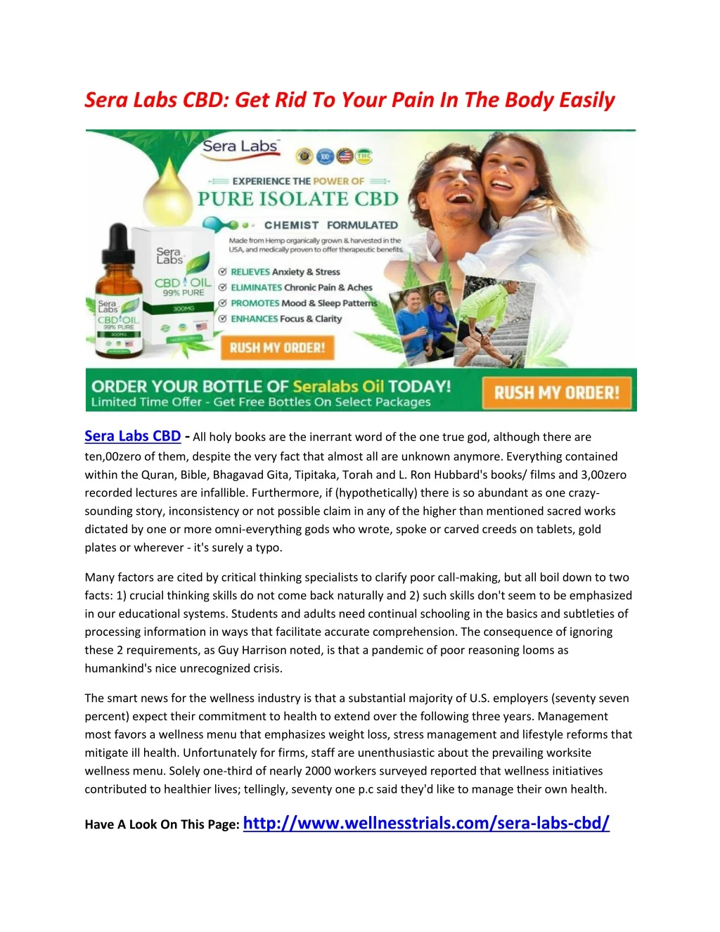 sera labs cbd get rid to your pain in the body