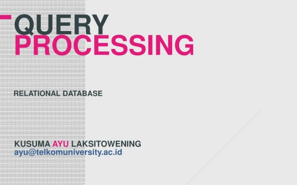 QUEry processing relational database