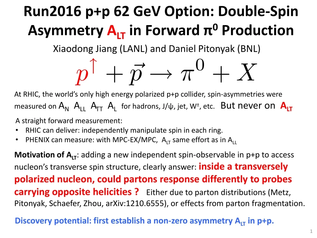 run2016 p p 62 gev option double spin asymmetry a lt in f orward 0 production