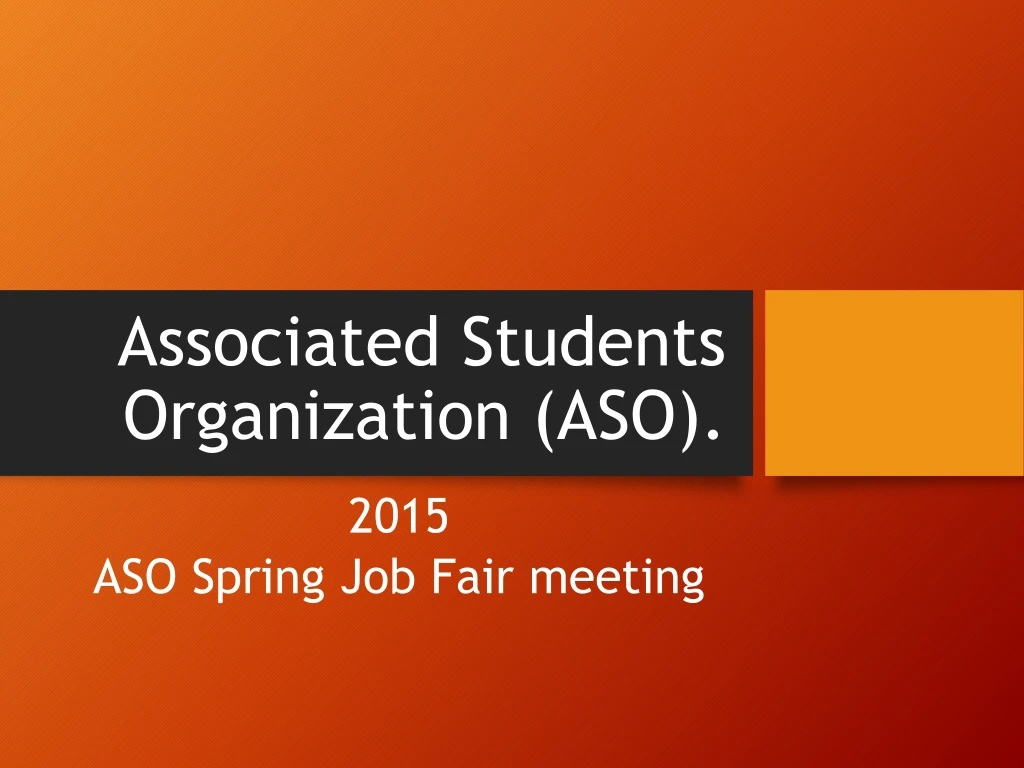 associated students organization aso