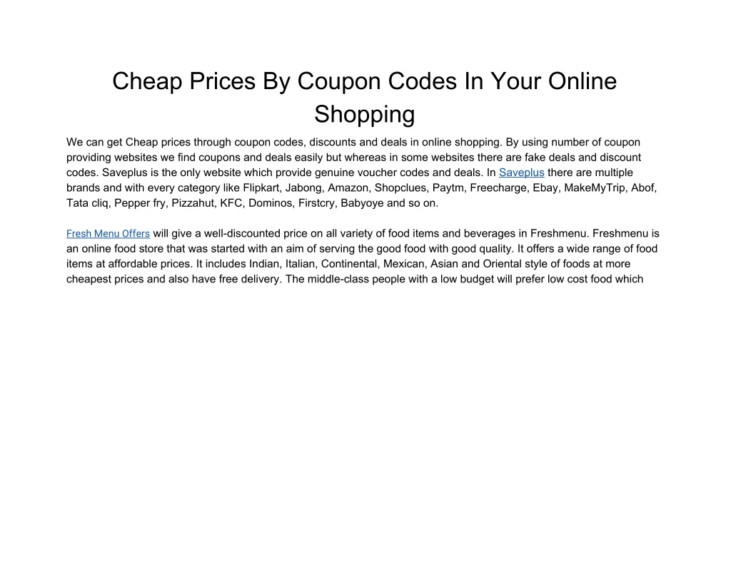 cheap prices by coupon codes in your online