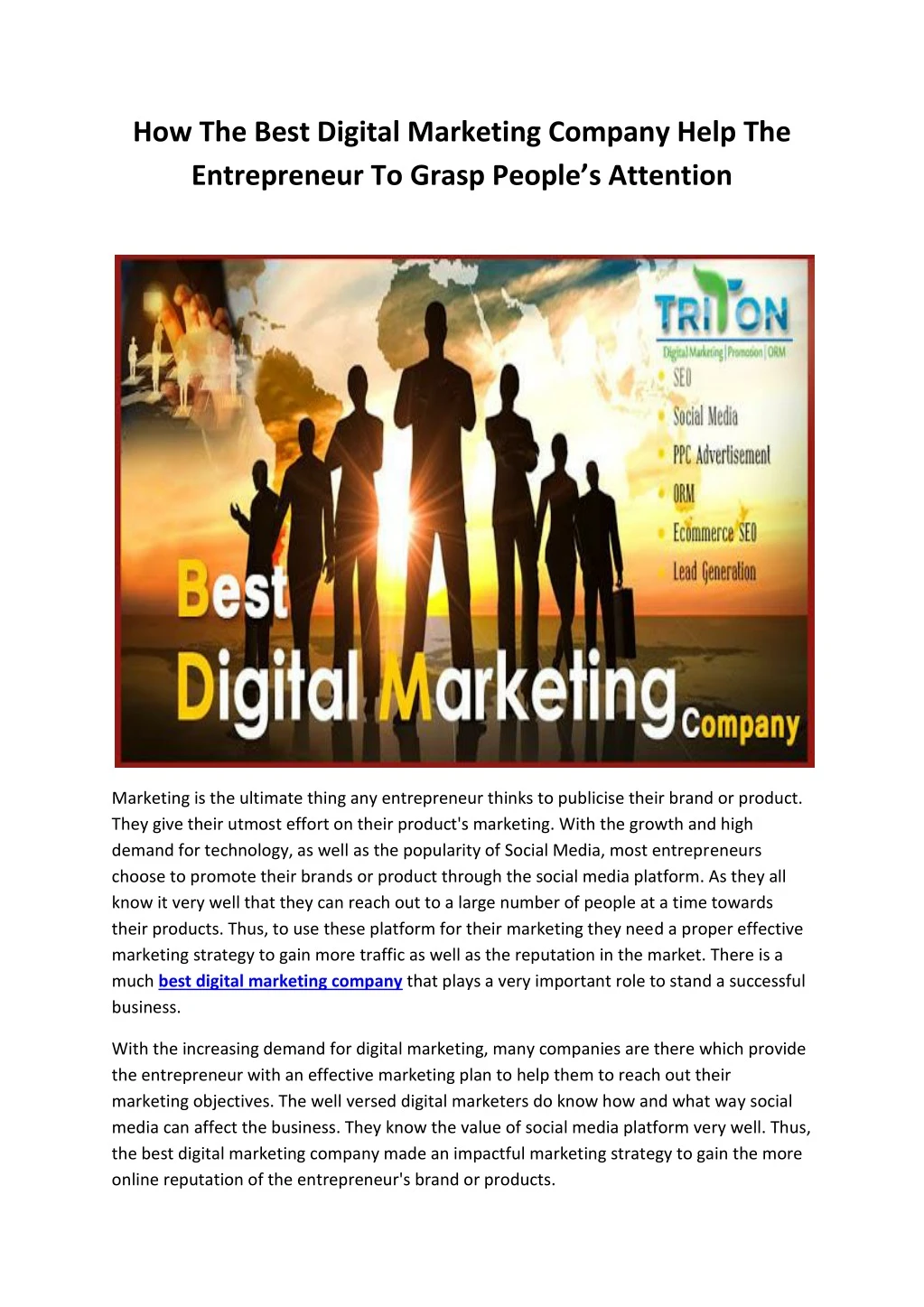 how the best digital marketing company help