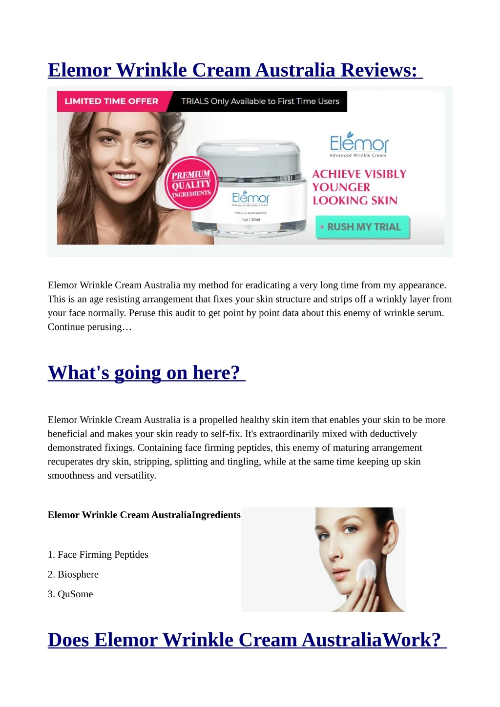 elemor wrinkle cream australia reviews