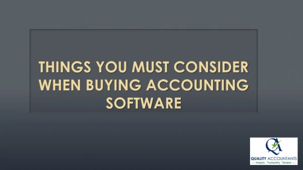 Things You Must Consider When Buying Accounting Software