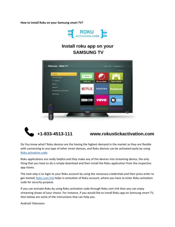 How to install Roku on your Samsung smart TV?