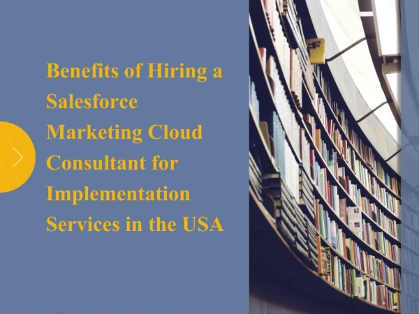 Benefits of Hiring a Salesforce Marketing Cloud Consultant for Implementation Services in the USA