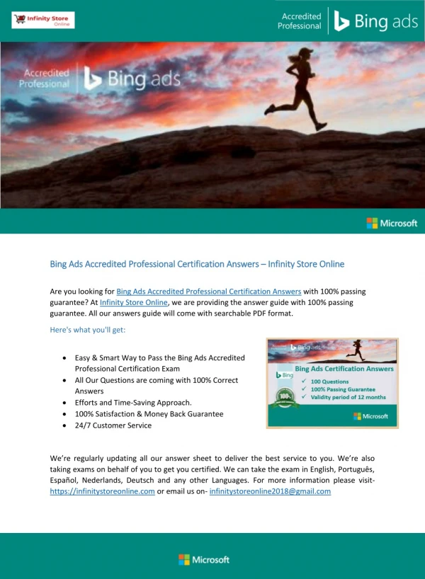 Bing Ads Accredited Professional Certification Answers – Infinity Store Online