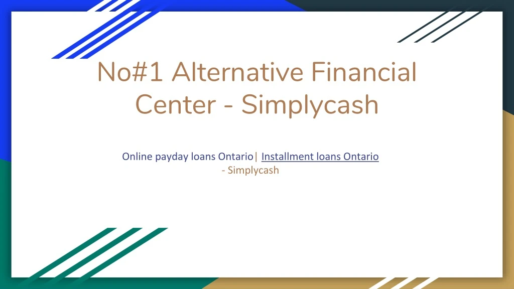 no 1 alternative financial center simplycash