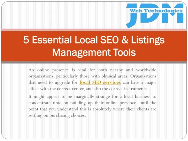 5 Essential Local SEO & Listings Management Tools