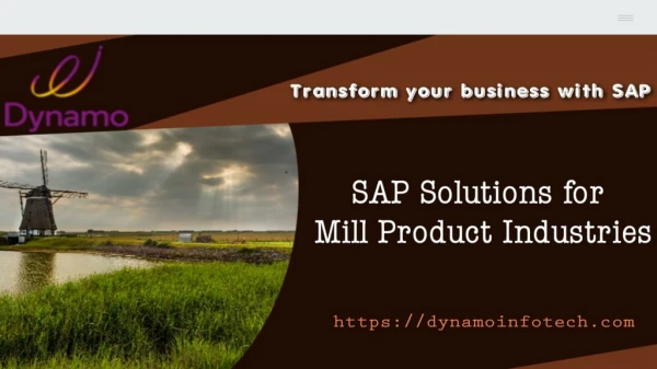 SAP solution for mill product industry ppt