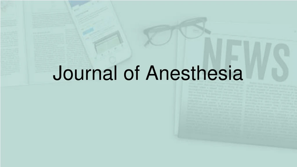 journal of anesthesia