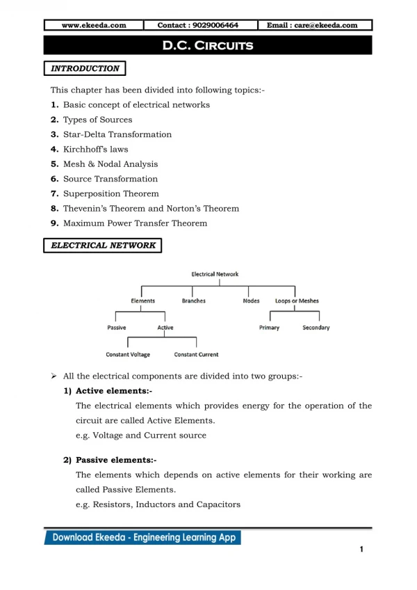 DC circuits