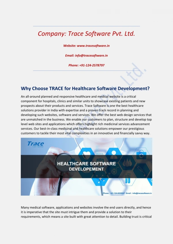 Why Choose TRACE for Healthcare Software Development?