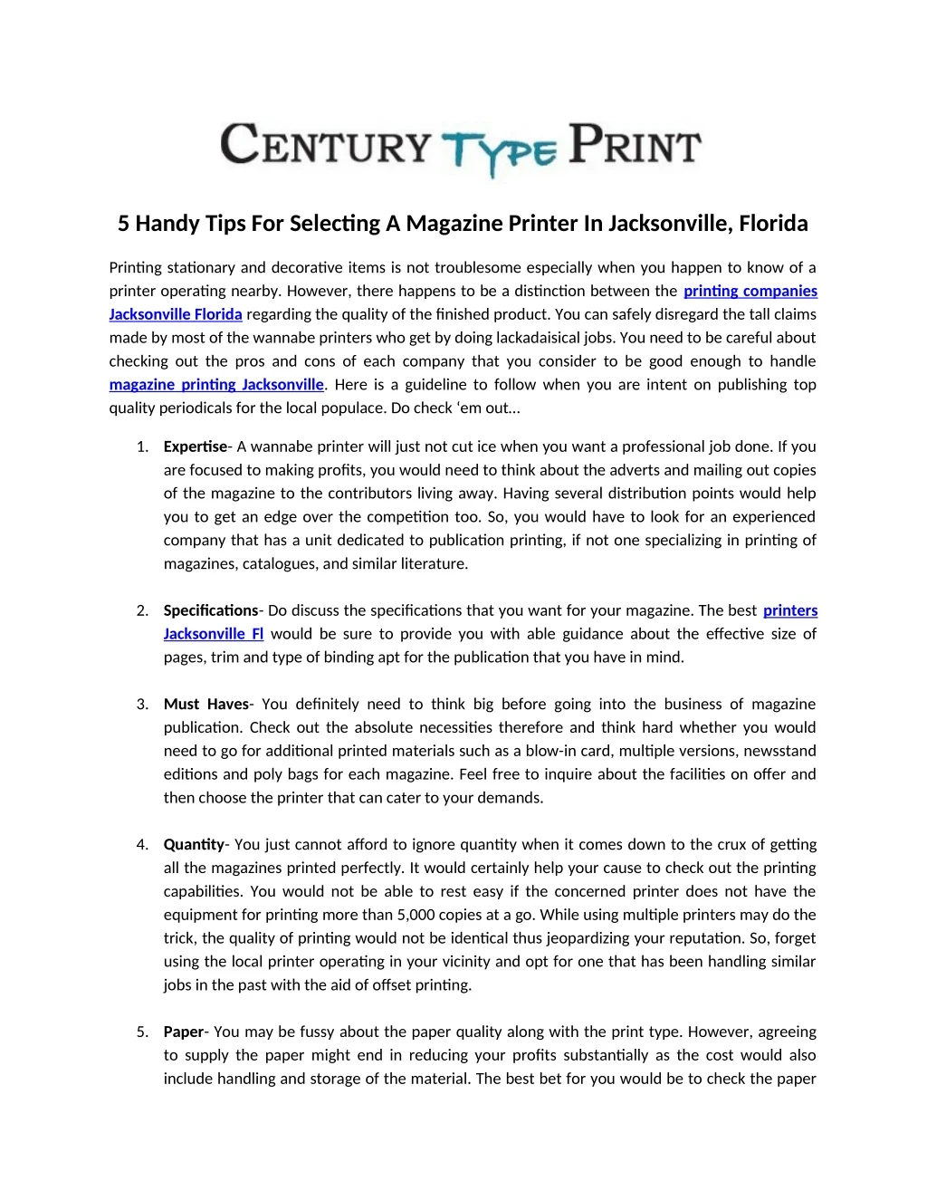 5 handy tips for selecting a magazine printer