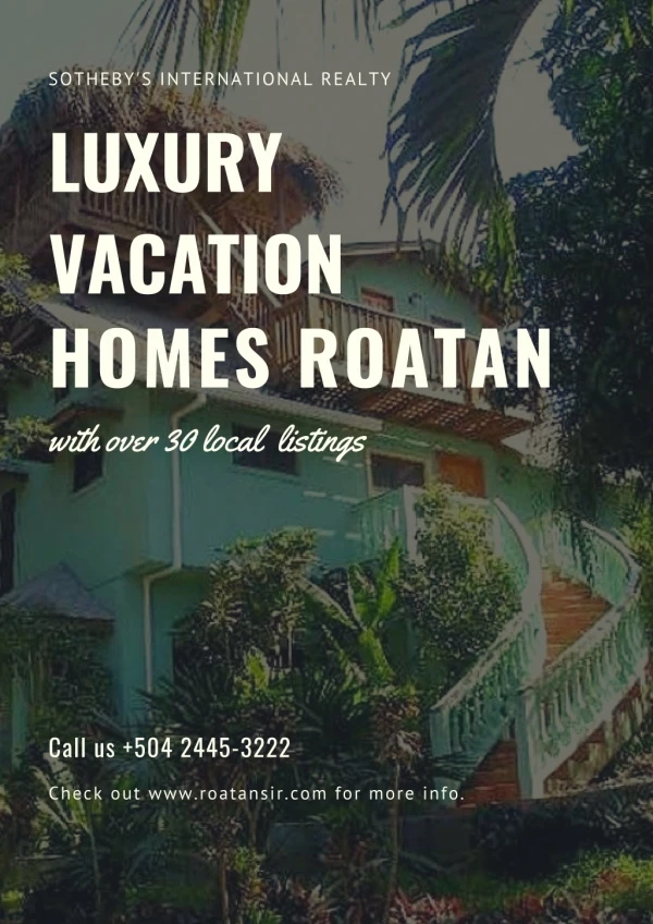 Luxury Caribbean Vacation Rentals Roatan : Roatansir