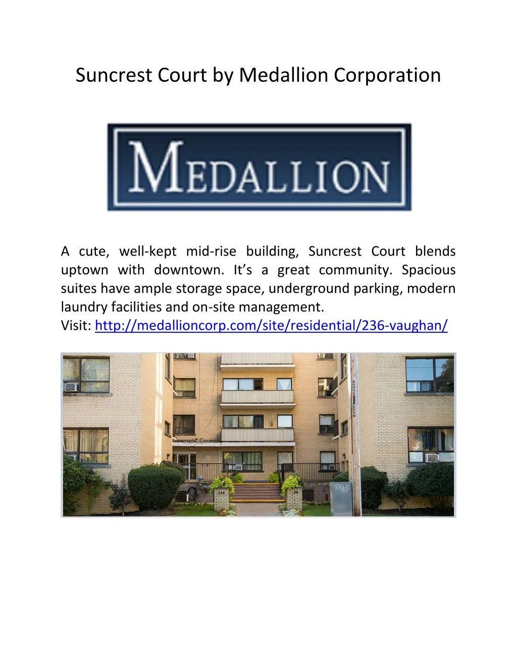 suncrest court by medallion corporation