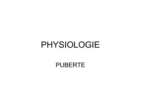 PHYSIOLOGIE