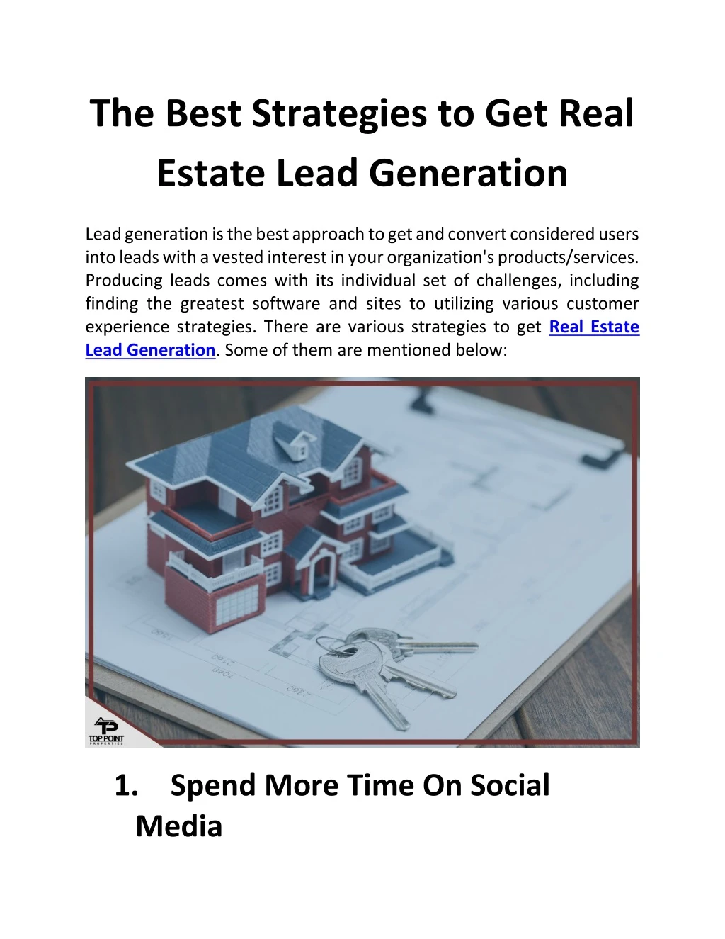the best strategies to get real estate lead