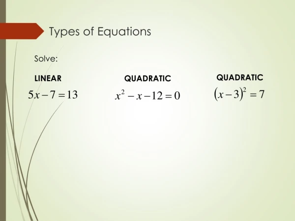 Types of Equations