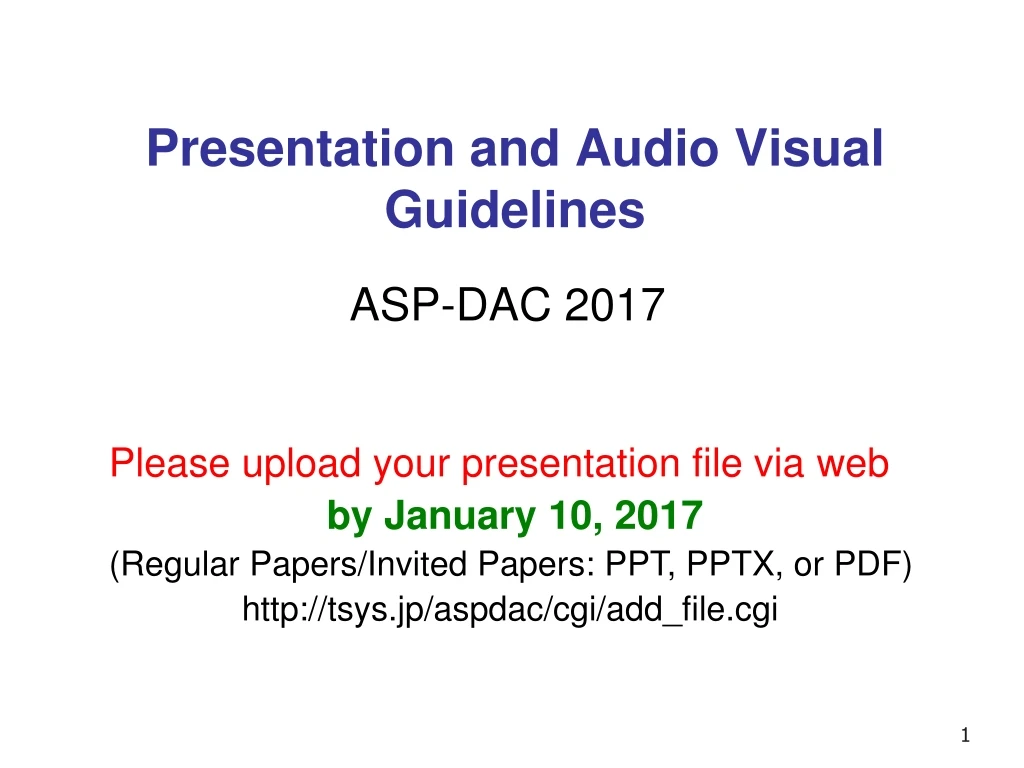 presentation and audio visual guidelines