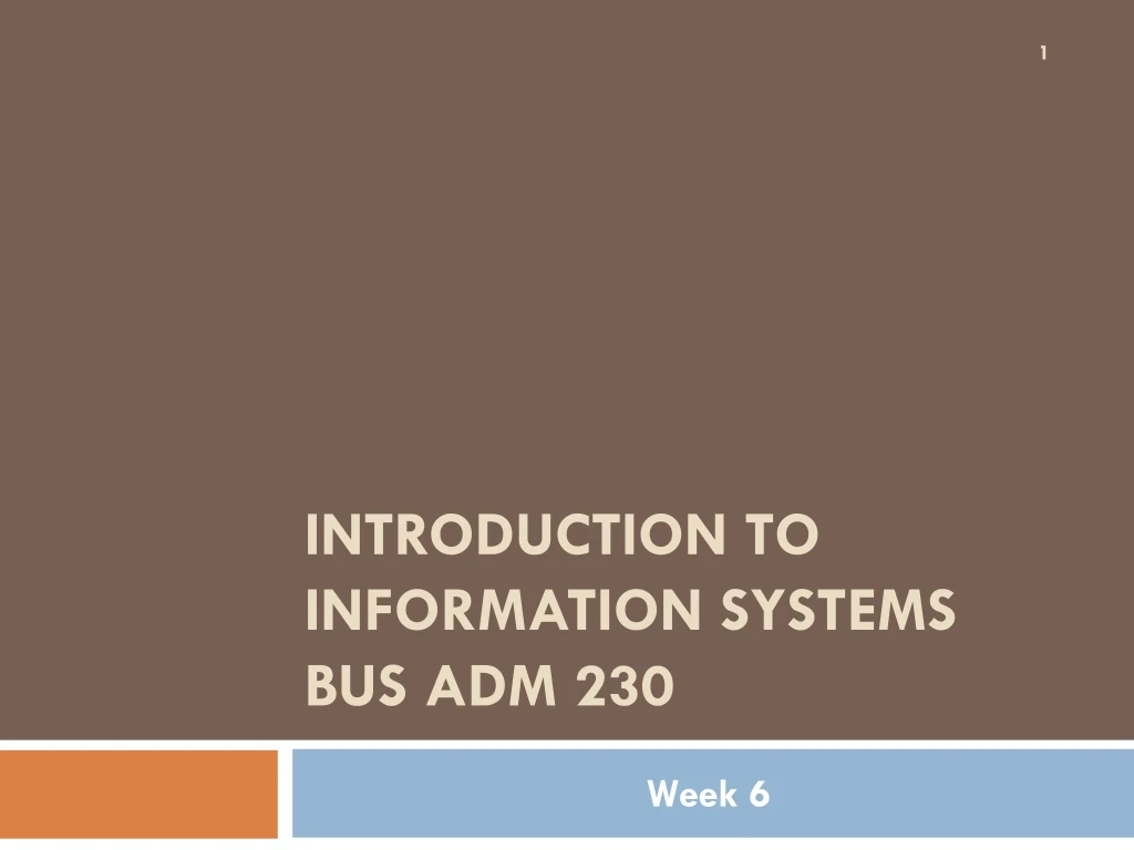 introduction to information systems bus adm 230