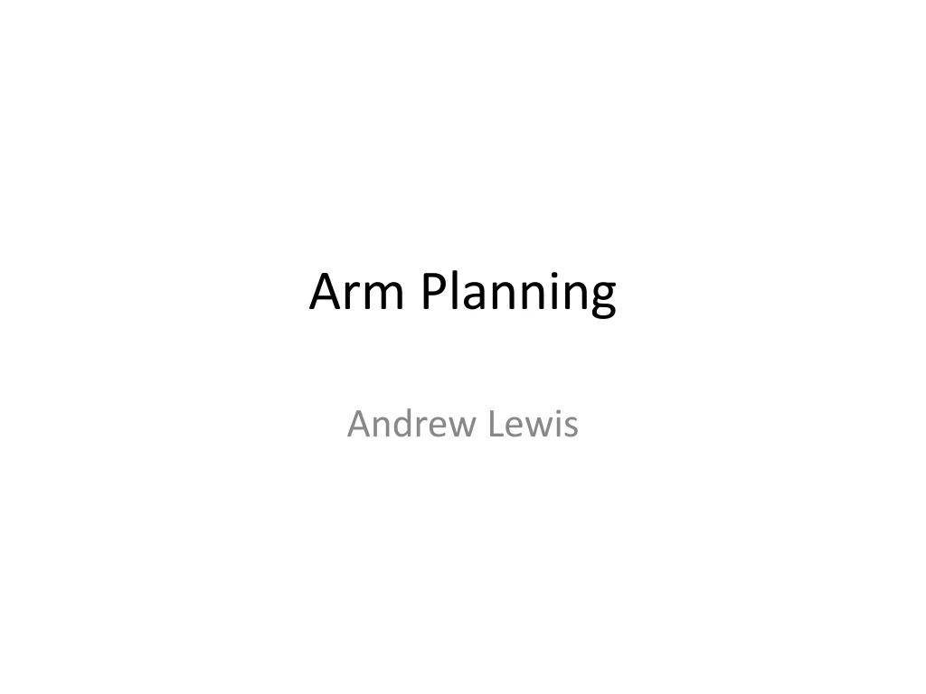 arm planning