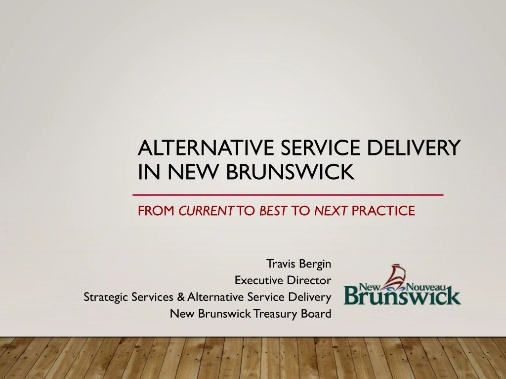 alternative service delivery in new brunswick