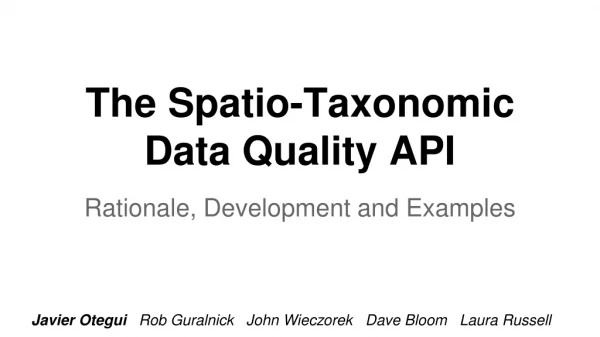 The Spatio-Taxonomic Data Quality API