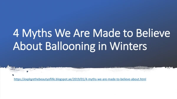 Top Myths about Balloon rides in winters