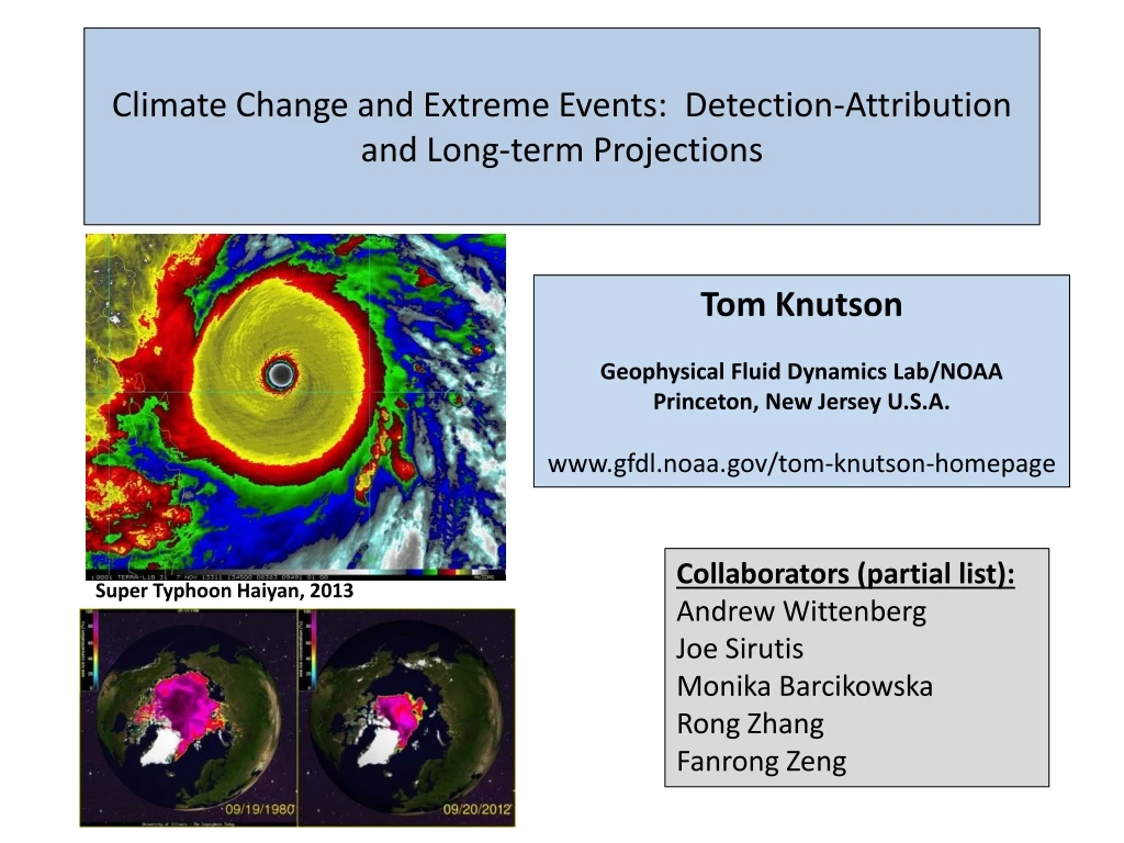 climate change and extreme events detection attribution and long term projections