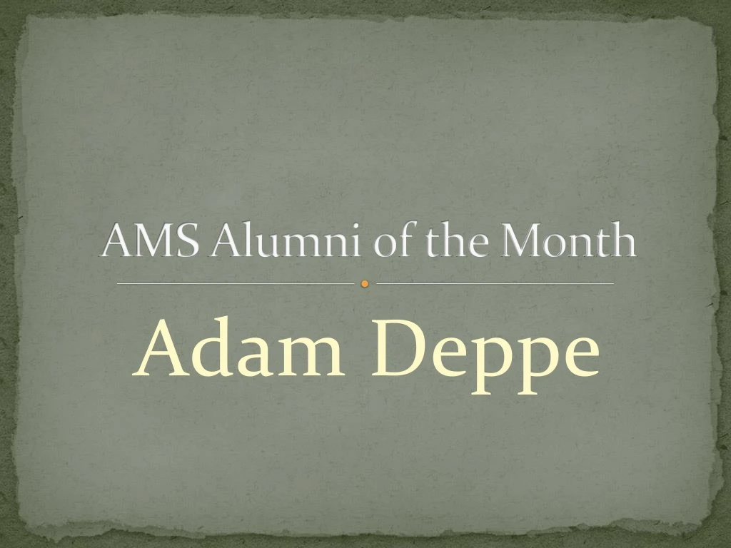 ams alumni of the month