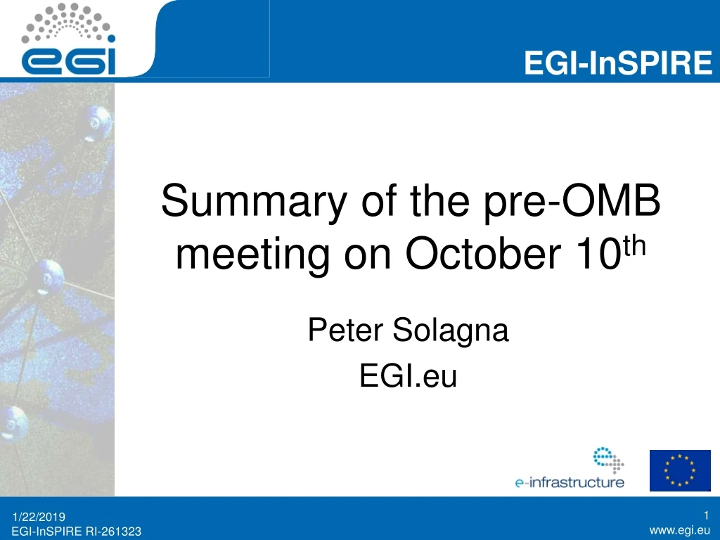 summary of the pre omb meeting on october 10 th