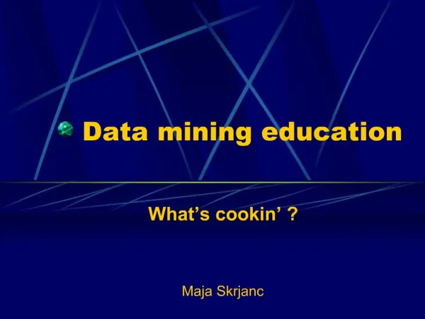 Data mining education