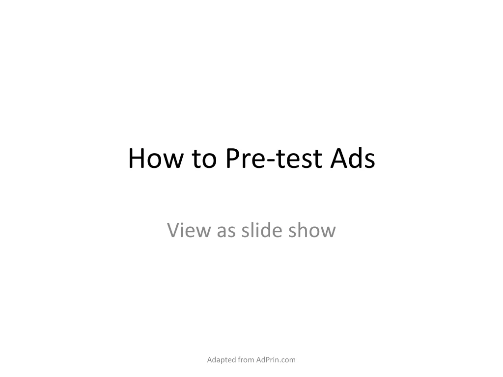 how to pre test ads