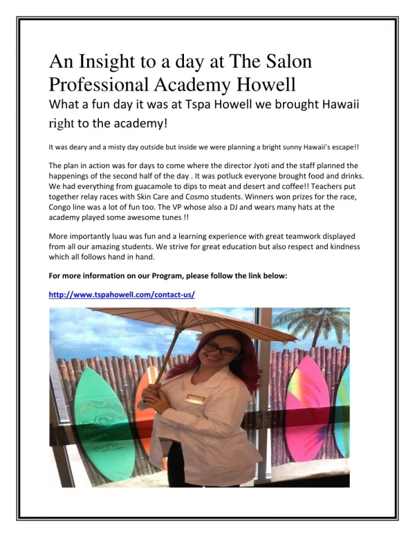 An Insight to a day at The Salon Professional Academy Howell