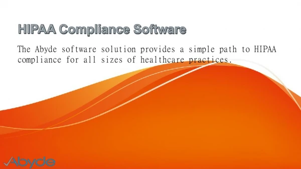 HIPAA Compliance Software/Abyde