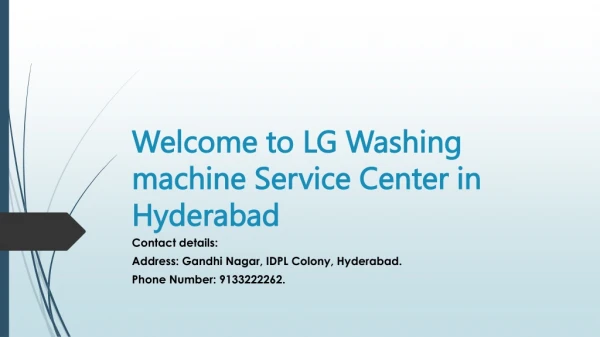 LG Washing machine service center in Hyderabad