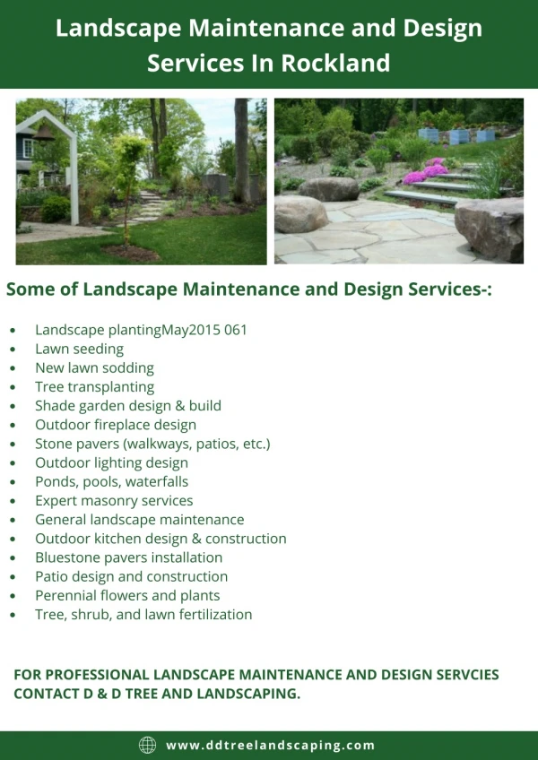 Landscape Maintenance and Design Services In Rockland