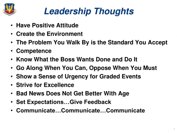 Leadership Thoughts