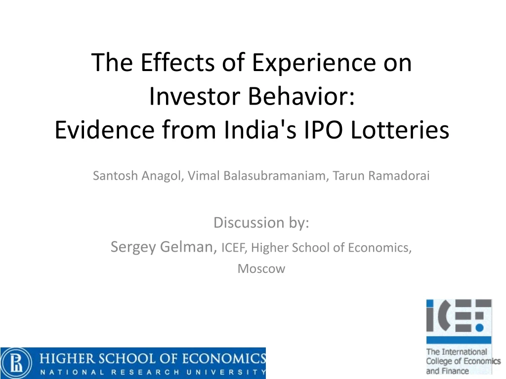 the effects of experience on investor behavior evidence from india s ipo lotteries