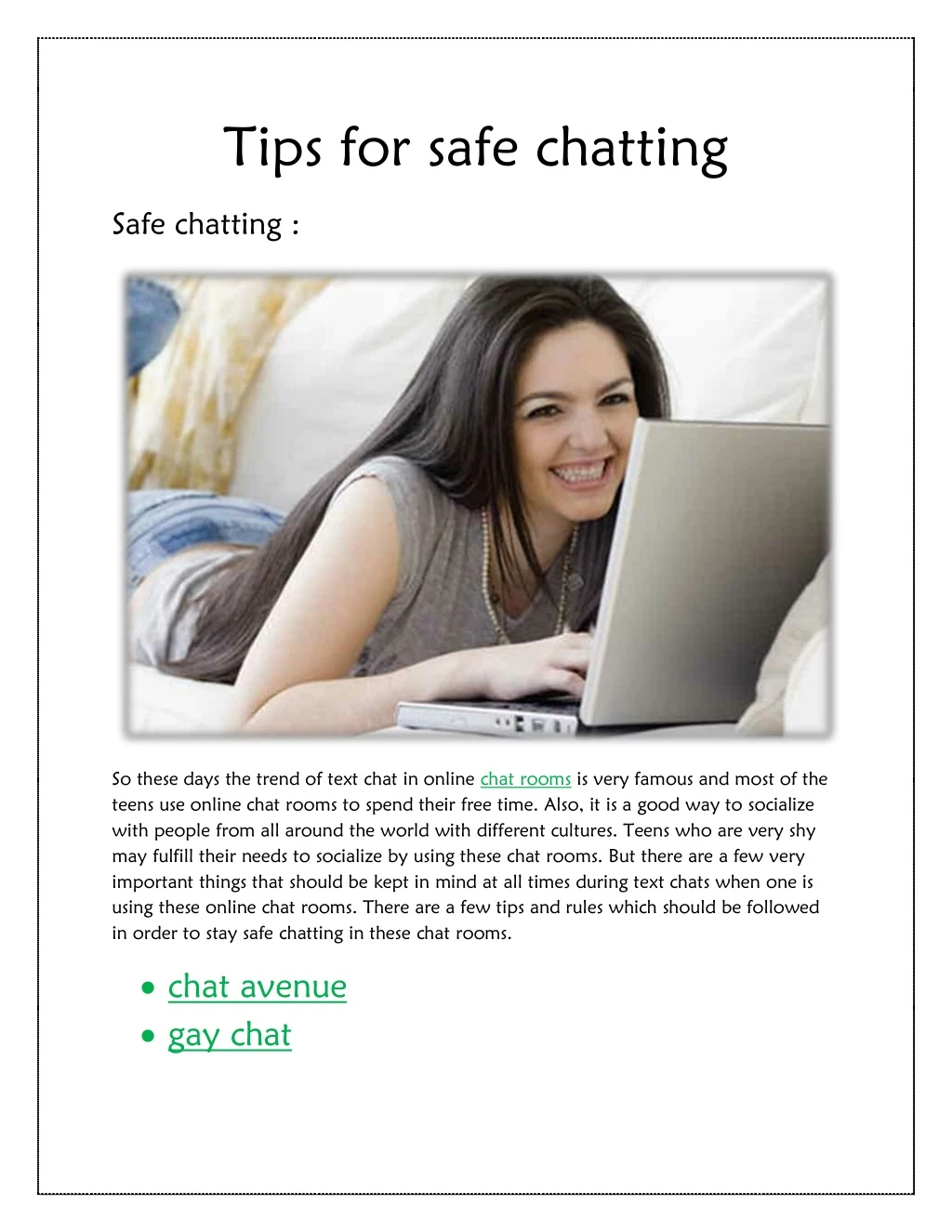 tips for safe chatting