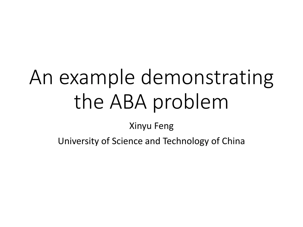 an example demonstrating the aba problem