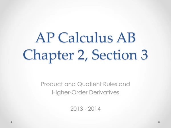 AP Calculus AB Chapter 2, Section 3